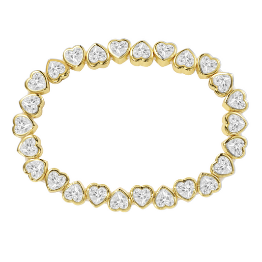 Stretchy Bezel Heart Bracelet — Soul Flow Apparel