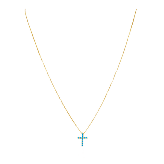 Raya Cz Cross Turquoise — Soul Flow Apparel