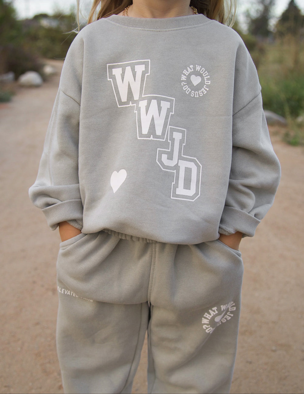 WWJD Varsity Kids Crewneck – Christian Kids Crewneck
