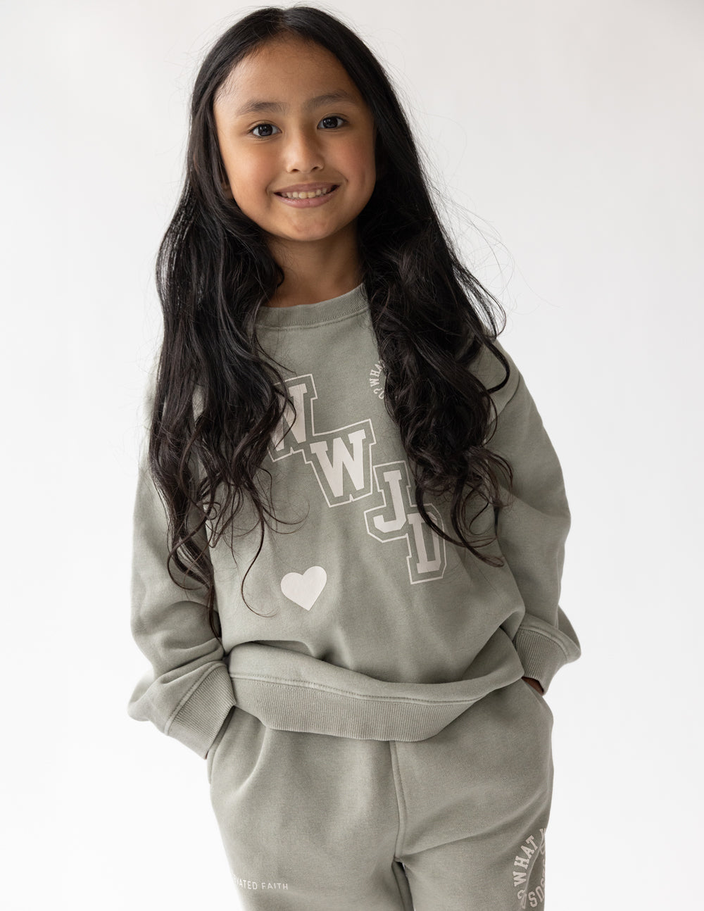 WWJD Varsity Kids Crewneck – Christian Kids Crewneck