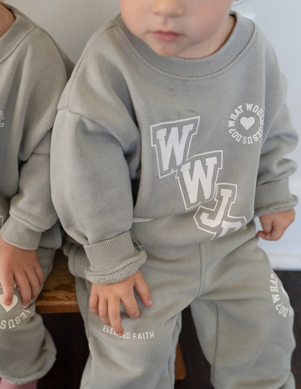 WWJD Varsity Kids Crewneck – Christian Kids Crewneck