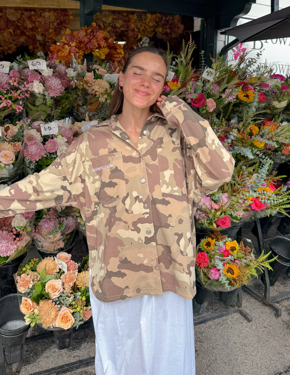 What a Friend in Jesus Camo Shacket – Christian Jacket