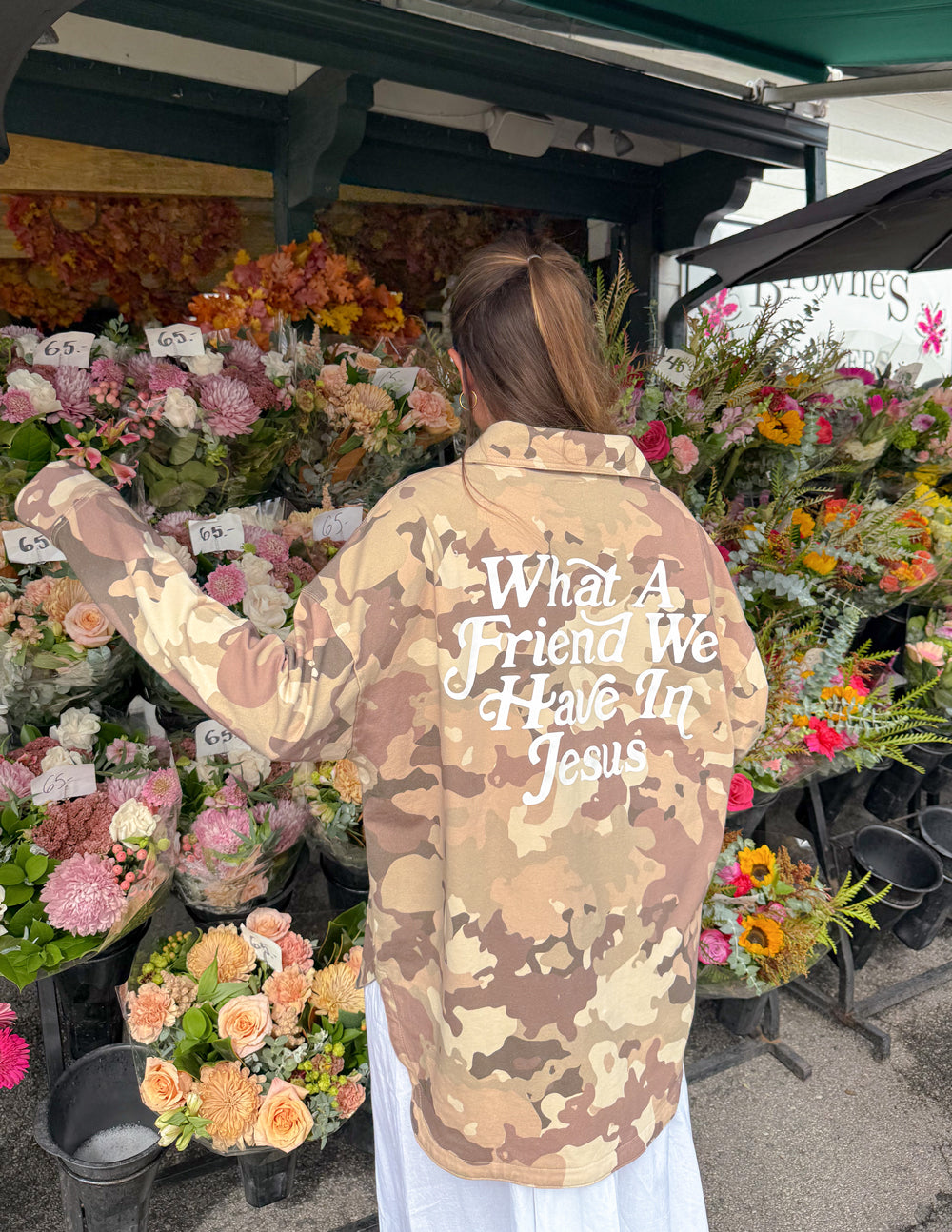 What a Friend in Jesus Camo Shacket – Christian Jacket