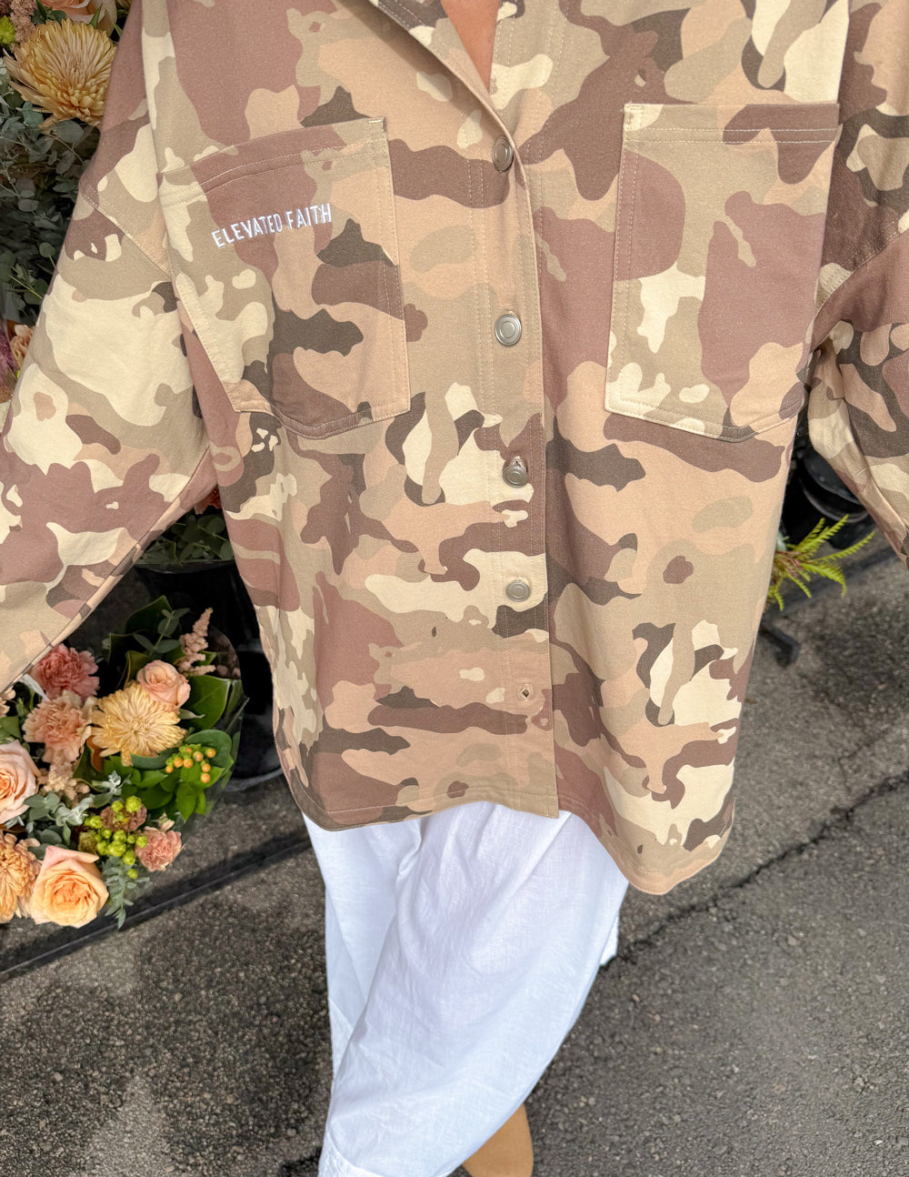 What a Friend in Jesus Camo Shacket – Christian Jacket