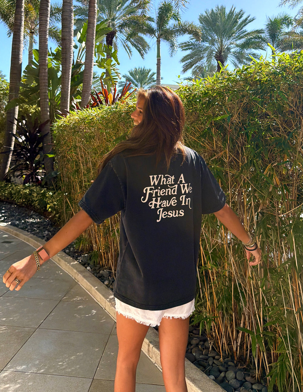What a Friend in Jesus Heavyweight Tee – Christian T-Shirt