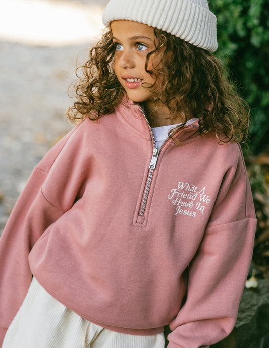 What a Friend in Jesus Kids Half-Zip – Christian Kids Jacket