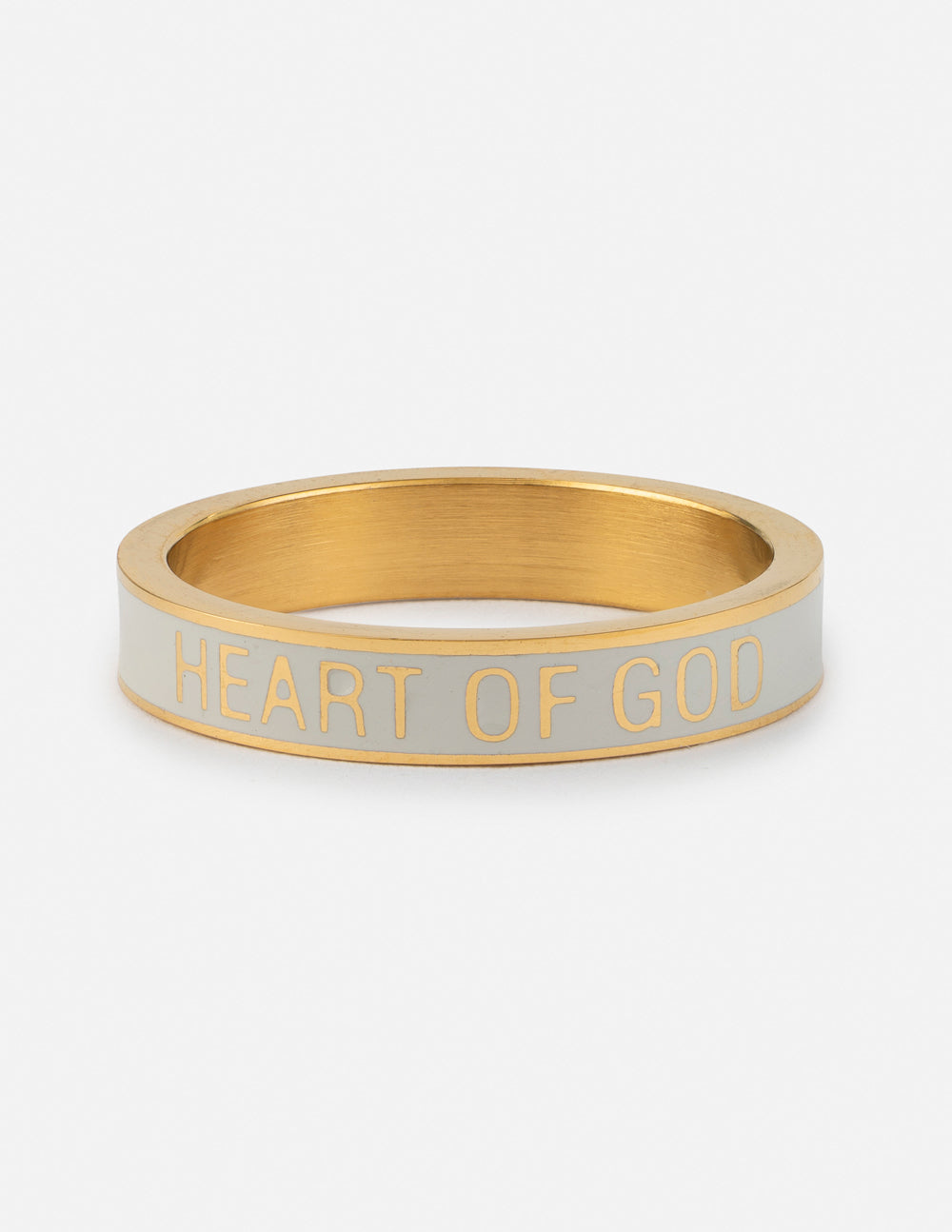 White Enamel Heart of God Ring – Christian Ring