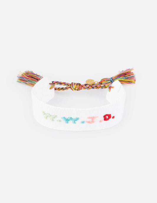 White WWJD Embroidered Bracelet – Christian Wristband