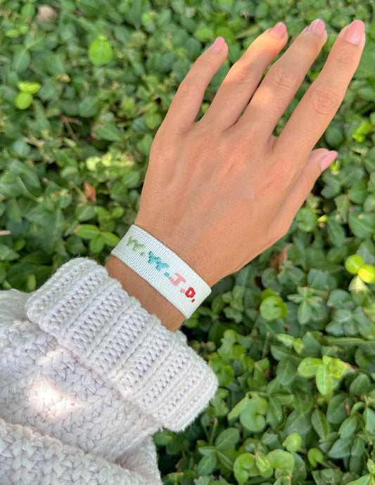 White WWJD Embroidered Bracelet – Christian Wristband
