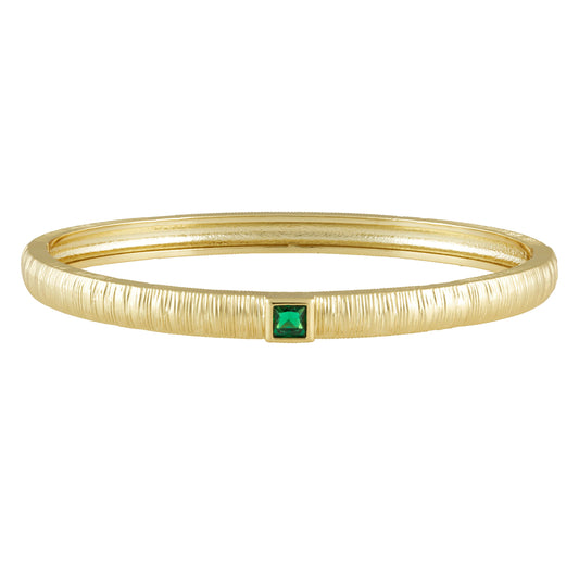 Winnie Cz Bangle - Emerald — Soul Flow Apparel