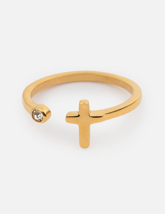 Wrapped Cross Gem Ring – Christian Ring