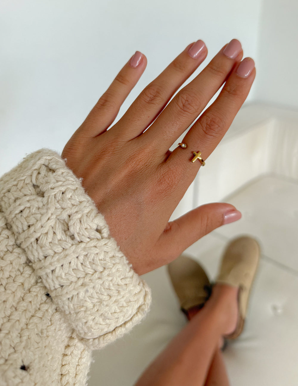 Wrapped Cross Gem Ring – Christian Ring