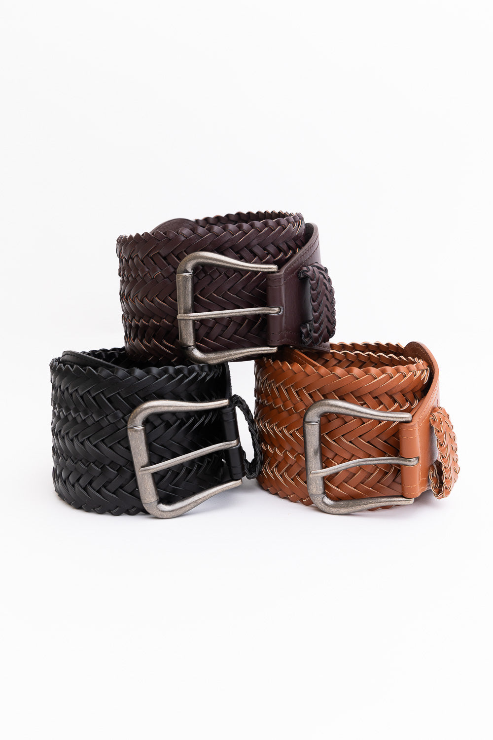 Classic Braided Leather Belt – Wide & Supple Strap Leto Collection