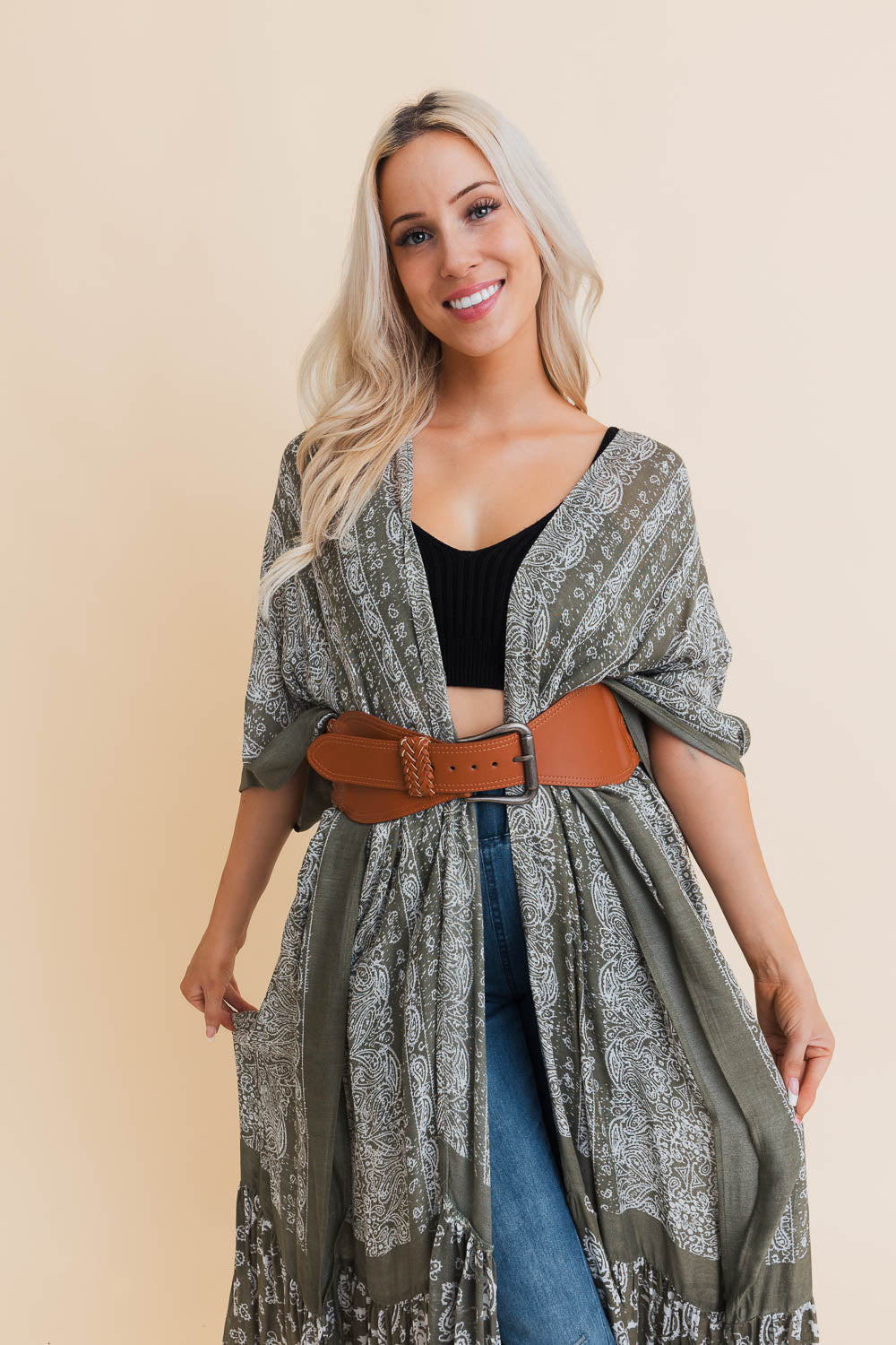 Classic Braided Leather Belt – Wide & Supple Strap Leto Collection