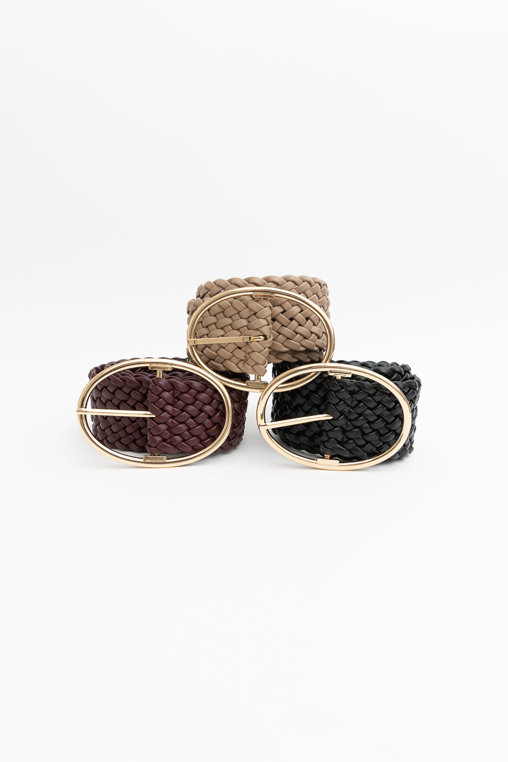 Wide Braided Belt – Gold Oval Buckle Statement Piece Leto Collection