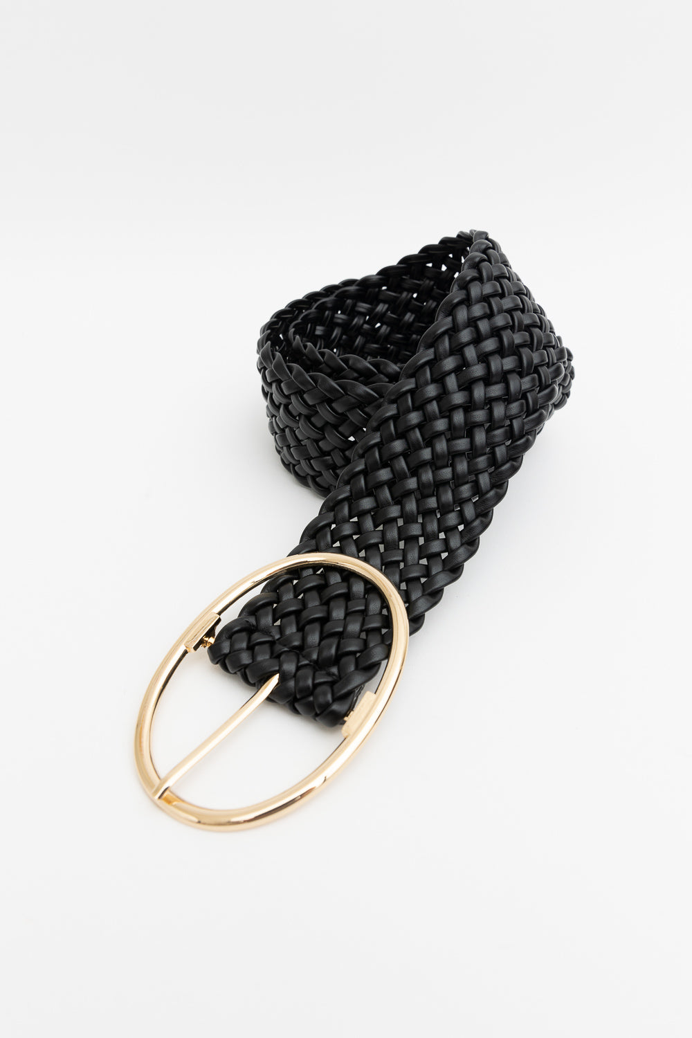 Wide Braided Belt – Gold Oval Buckle Statement Piece Leto Collection