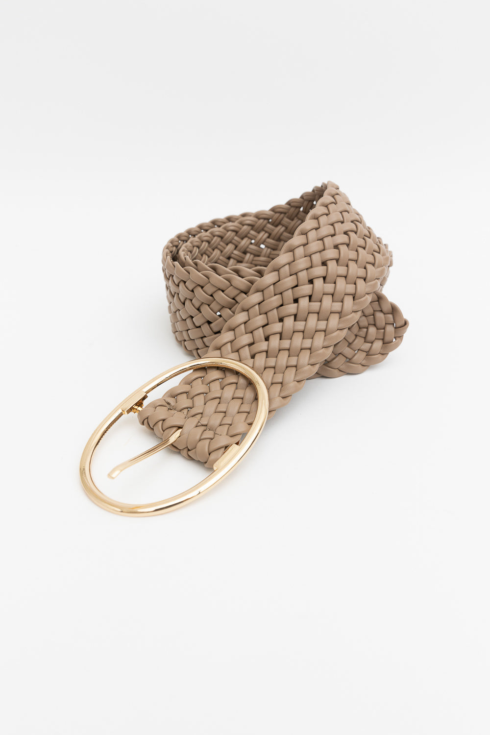Wide Braided Belt – Gold Oval Buckle Statement Piece Leto Collection