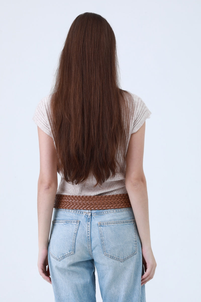 Wide Braided Belt – Gold Oval Buckle Statement Piece Leto Collection