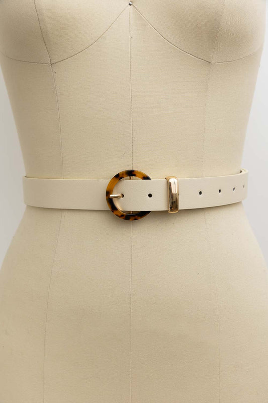 Tortoiseshell O-Ring Belt – Retro-Chic Adjustable Strap Leto Collection