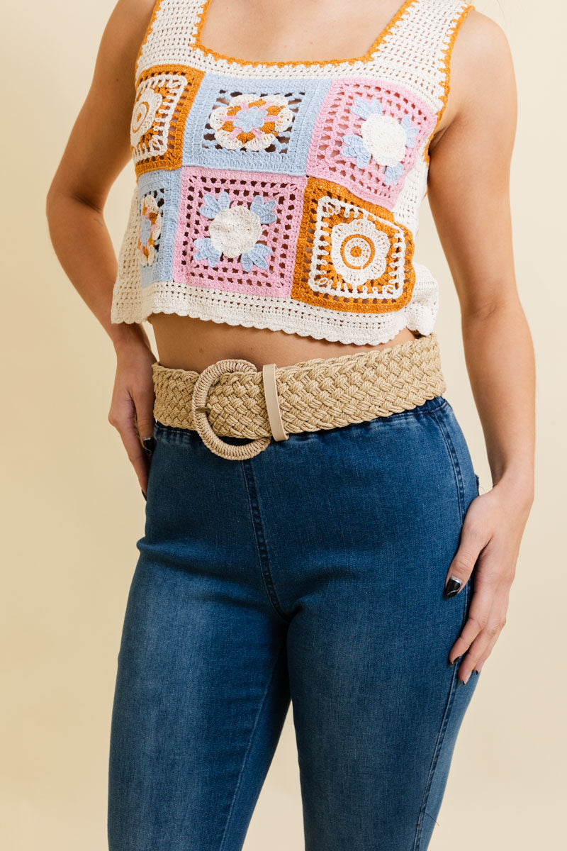 Raffia Woven Braided Belt Leto Collection