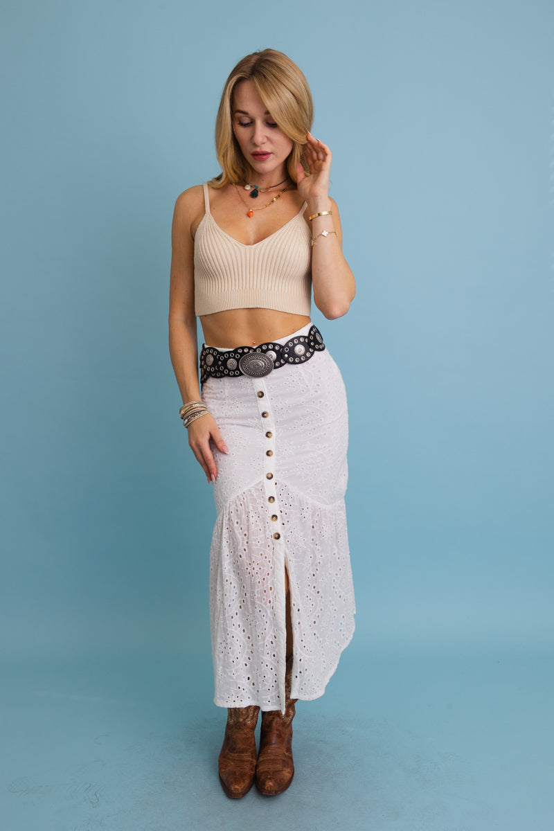 90s Style Boho Eyelet Oval Disc Belt Leto Collection