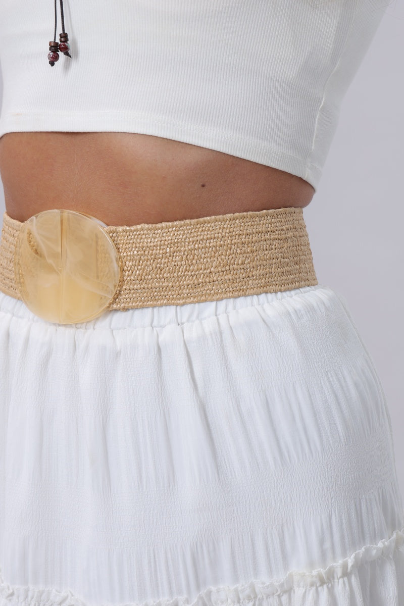 Resort Eco Chic Woven Belt with Buckle Boho Clothing and Accessories