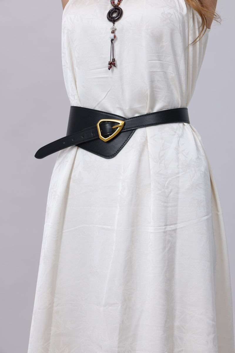 Asymmetrical Buckle Wide Waist Belt Boho Clothing and Accessories