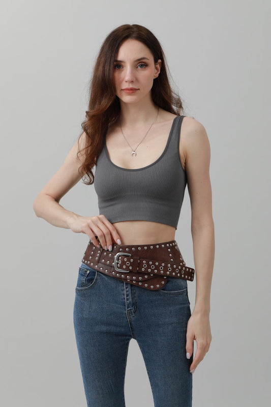 Studded Western Wide Belt – Bold Cowboy Waistband 🤠⛓️ Leto Collection