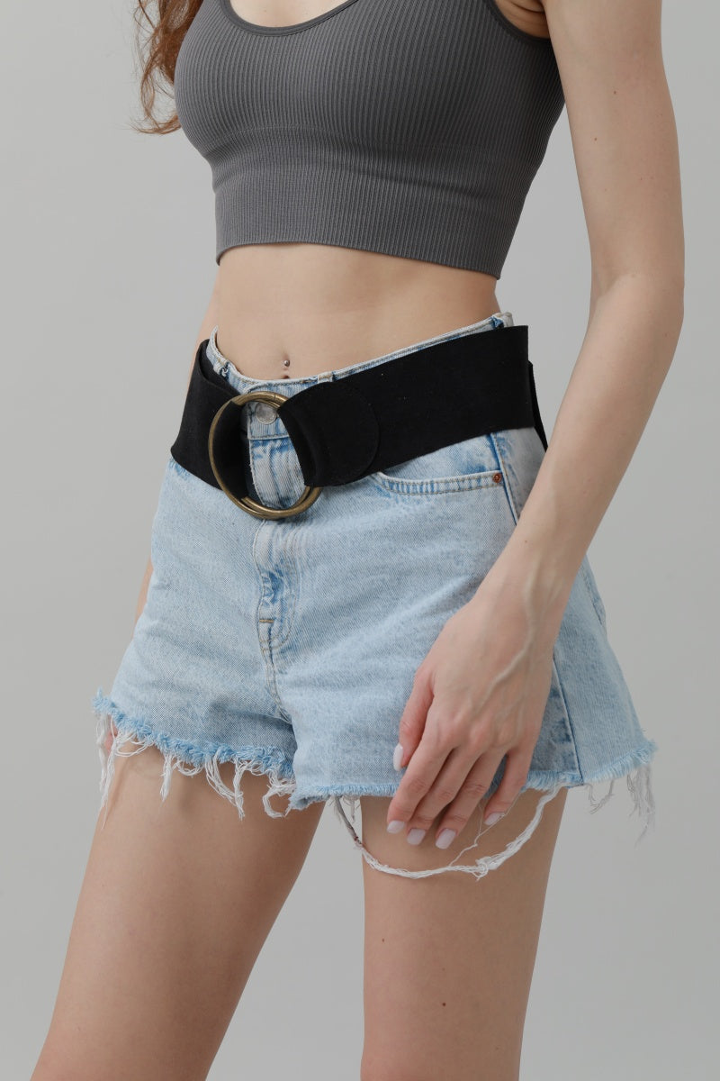 Double-Buckle Suede Corset Belt – Adjustable Wrap Design ⚜️🖤 Leto Collection