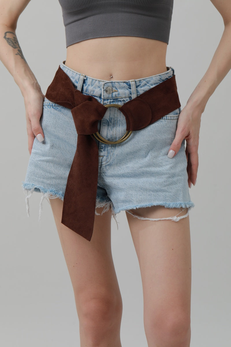 Double-Buckle Suede Corset Belt – Adjustable Wrap Design ⚜️🖤 Leto Collection