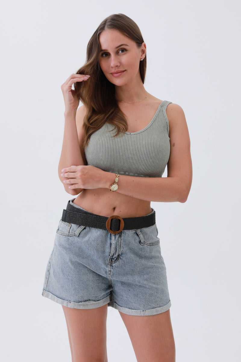 Minimalist Boho Raffia Belt – Chic Round Buckle for Effortless Style 🌾🌟 Leto Collection