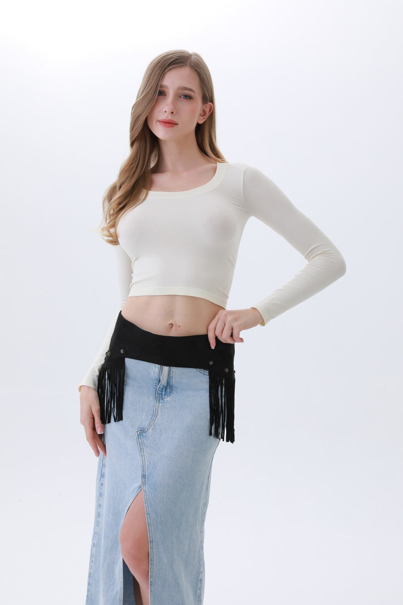 Boho Punk Corset Belt – Fringe & Studded Statement✨ Leto Collection