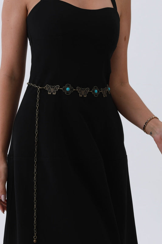 Boho Butterfly Chain Belt – Vintage Western Waist Accent🦋 Leto Collection
