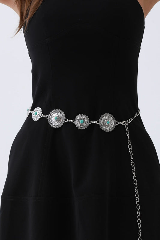 Boho Turquoise Belt – Antique Bronze Buckle with Gemstone Accents✨ Leto Collection