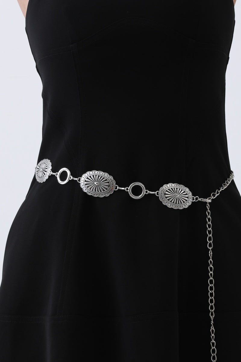 Western Chain Link Belt – Edgy Oval & O-Ring Buckle🤠⛓️ Leto Collection