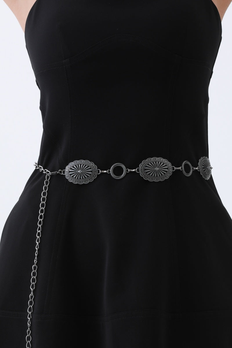 Western Chain Link Belt – Edgy Oval & O-Ring Buckle🤠⛓️ Leto Collection