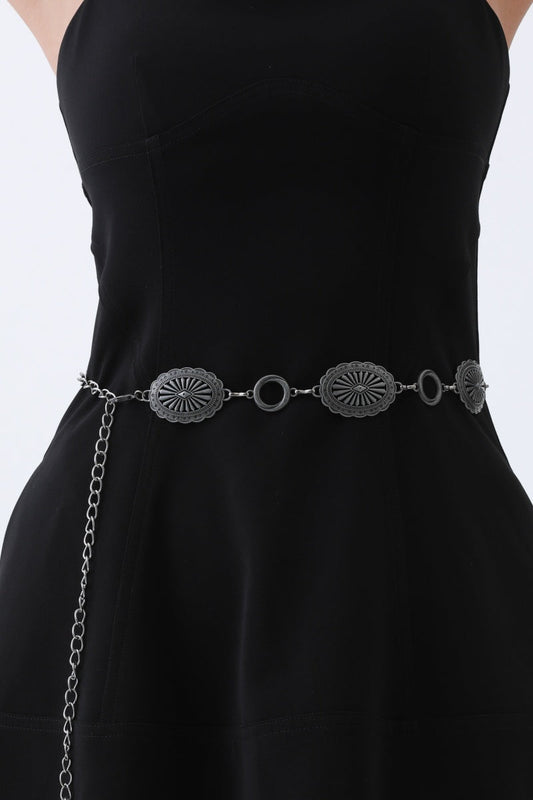 Western Chain Link Belt – Edgy Oval & O-Ring Buckle🤠⛓️ Leto Collection