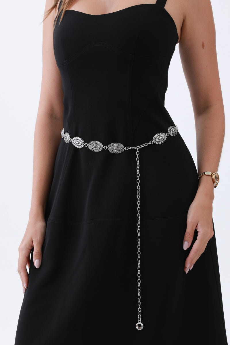 Vintage Oval Buckle Belt – Western Chain Strap Design🤠⛓️ Leto Collection