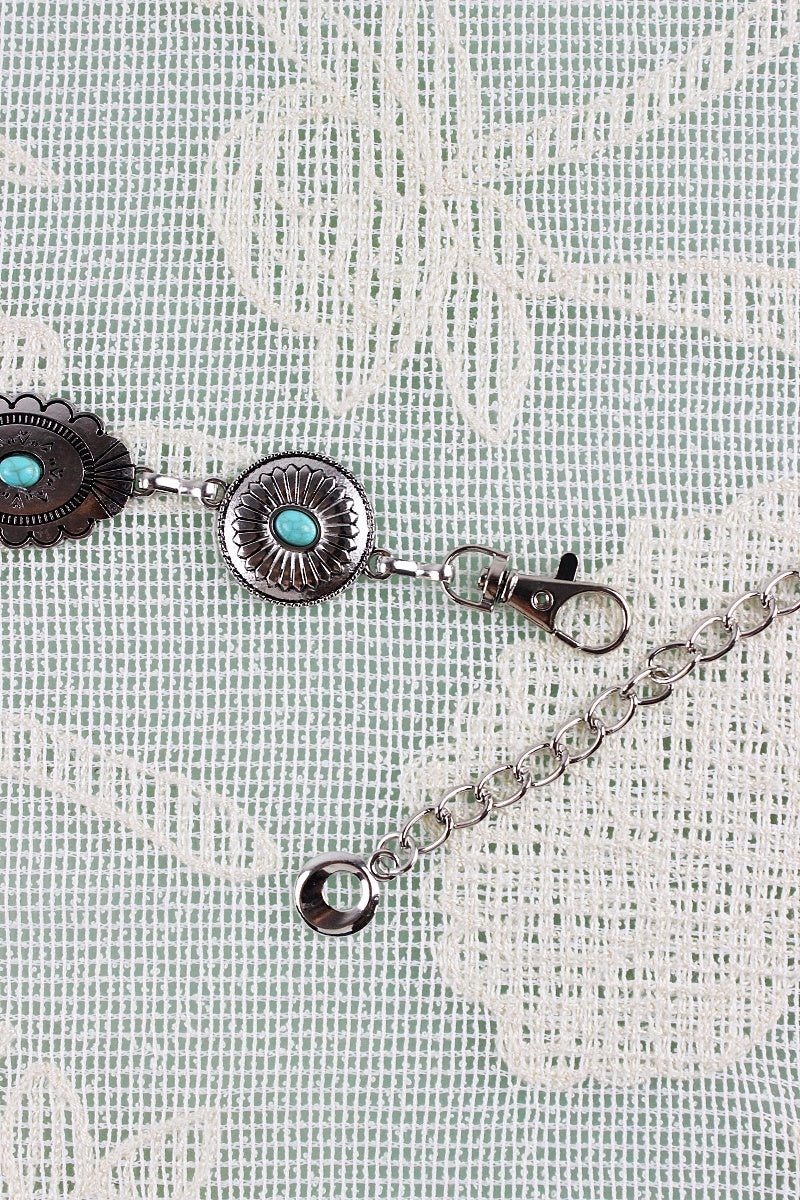 Bohemian Turquoise Waist Chain – Geometric Link Belt💎 Leto Collection