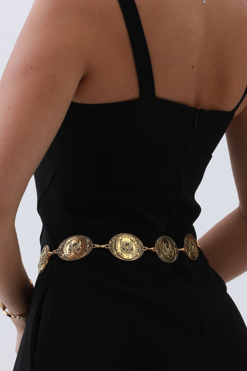 American Eagle Western Belt – Patriotic Chain & Oval Buckle🦅🇺🇸 Leto Collection