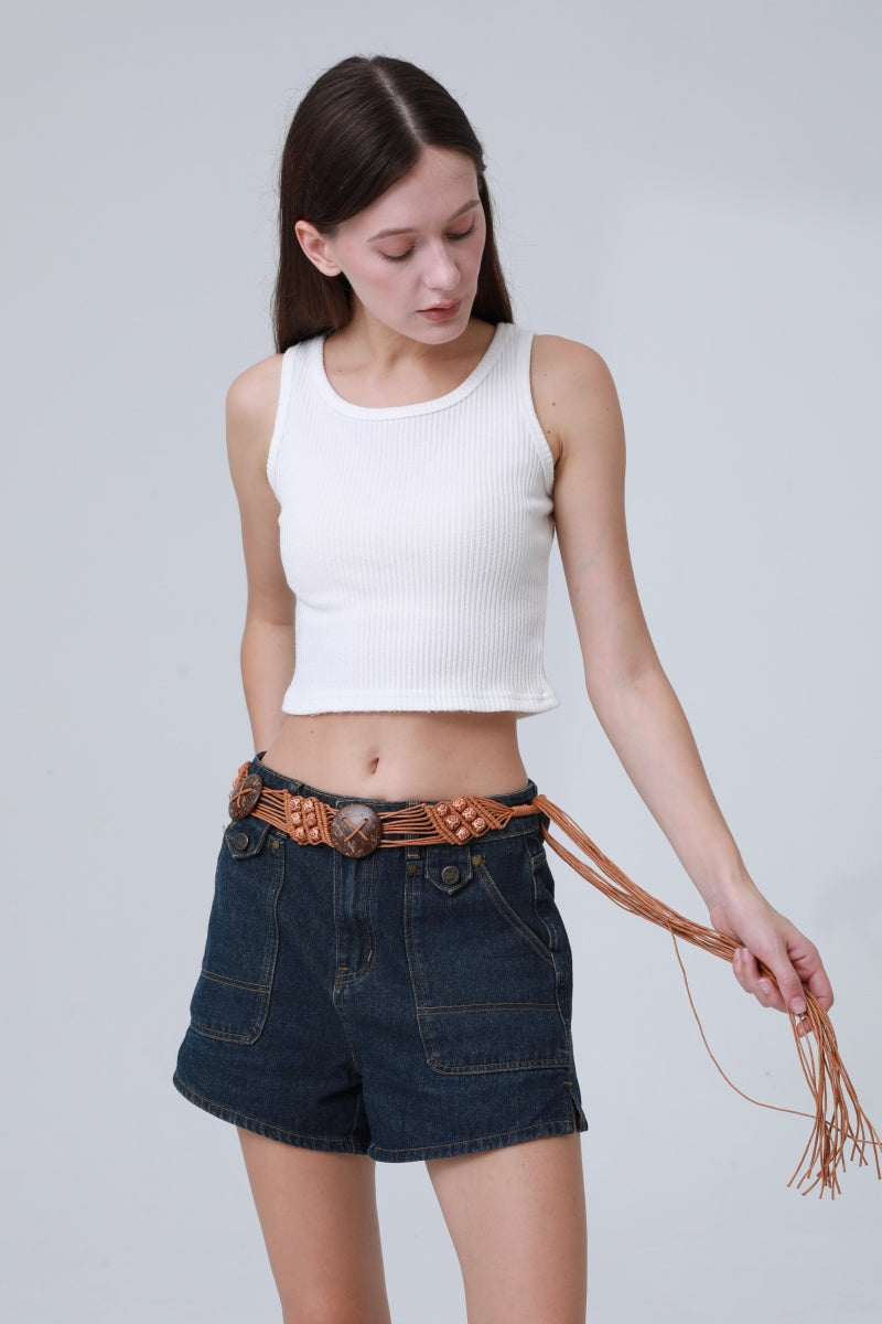 Boho Macrame Waist Chain – Coconut Shell & Fringe Belt 🌿🥥 Leto Collection