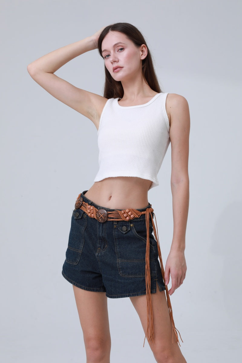 Boho Macrame Waist Chain – Coconut Shell & Fringe Belt 🌿🥥 Leto Collection