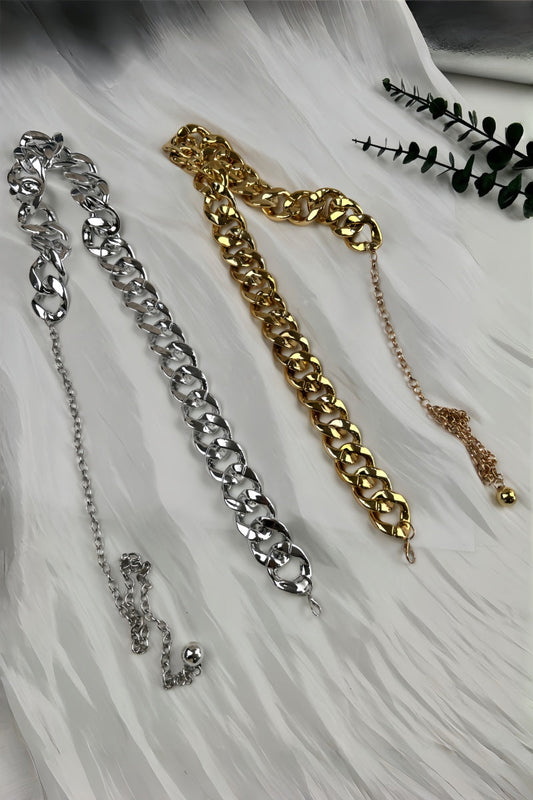 Chic Plated Waist Chain - Secure Hook Closure 🔗 Leto Collection