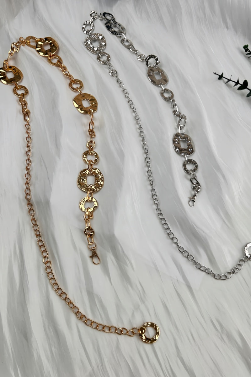 Hollow-Out Disc Waist Chain – Lightweight Metal Accent 🥗 Leto Collection