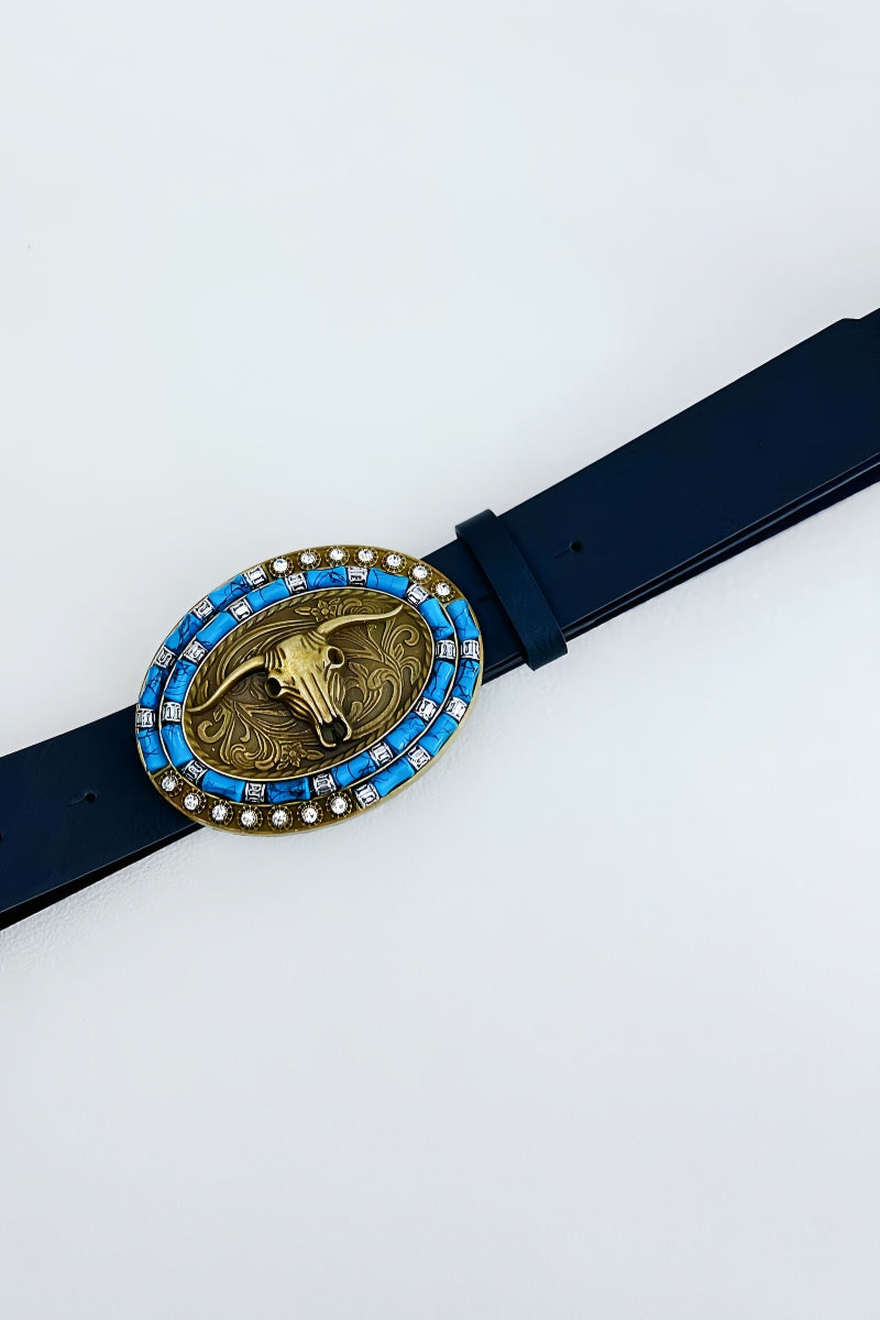 Desert Dreamer: Vintage Bohemian Turquoise Inlaid Cowboy Belt - leto-collection