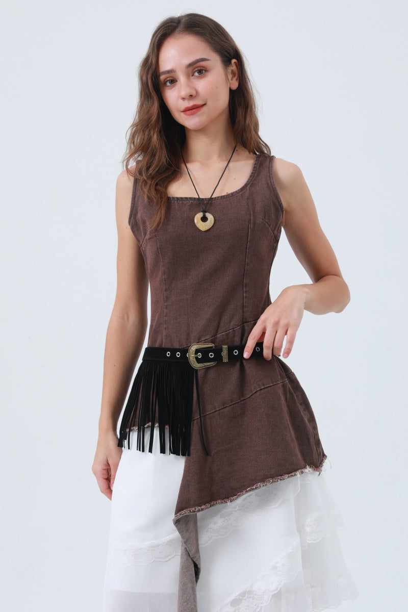 Cowgirl Tassel Belt – Antique Bronze Buckle & Western Fringe 🤠✨ Leto Collection