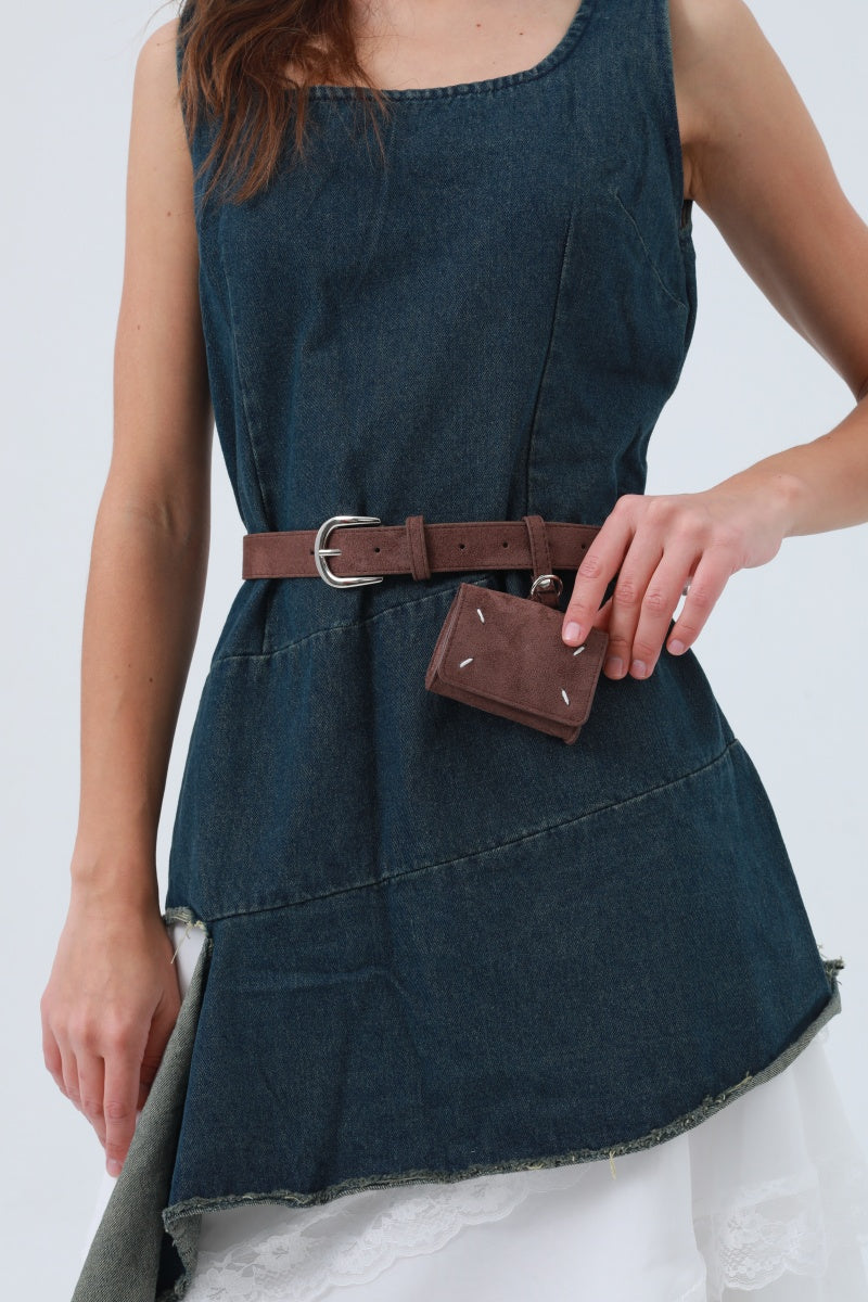 Vintage Belt with Attached Mini Wallet – Functional & Retro Style 💼 Leto Collection
