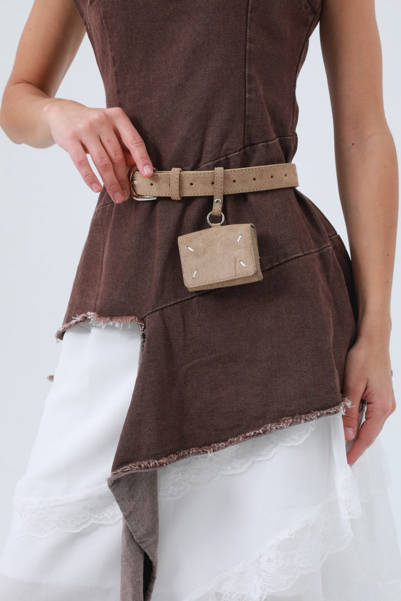 Vintage Belt with Attached Mini Wallet – Functional & Retro Style 💼 Leto Collection