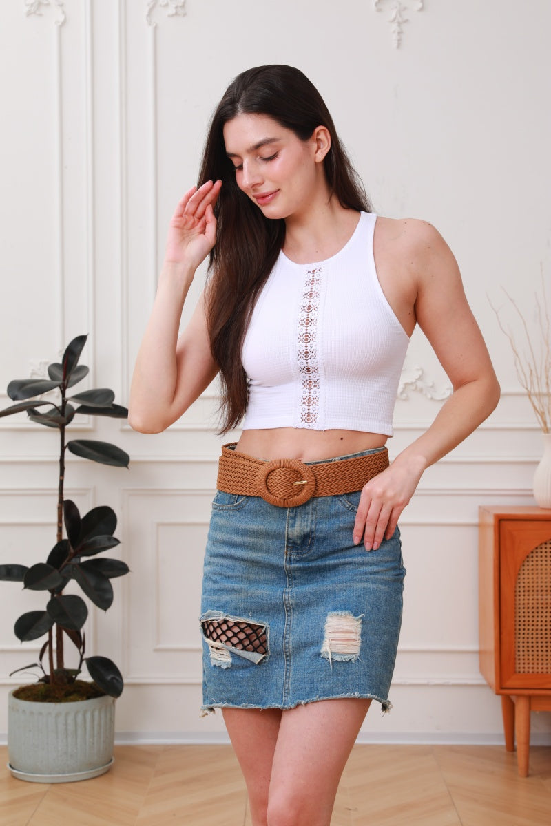 Handwoven Bohemian Waxed Cord Braided Belt Leto Collection