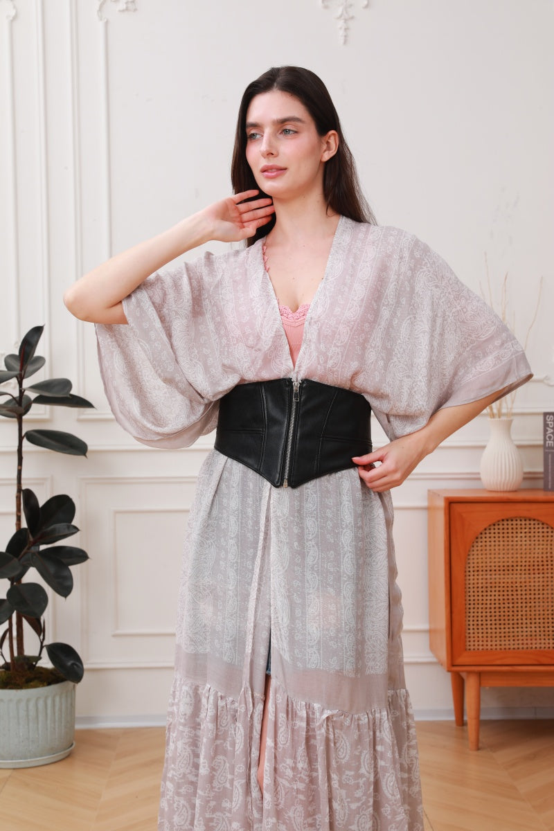 Elastic Wide Vegan Leather Corset Belt Leto Collection